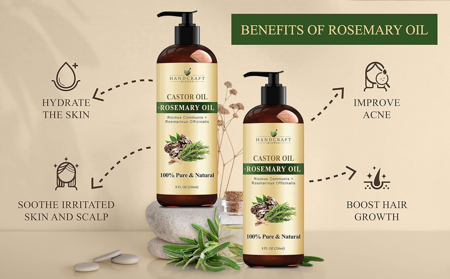 Handcrafted Castor Rosemary Oil