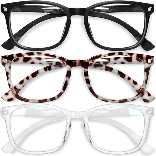 Woman's Blue Light Lens - Matte Black+Leopard+Transparent